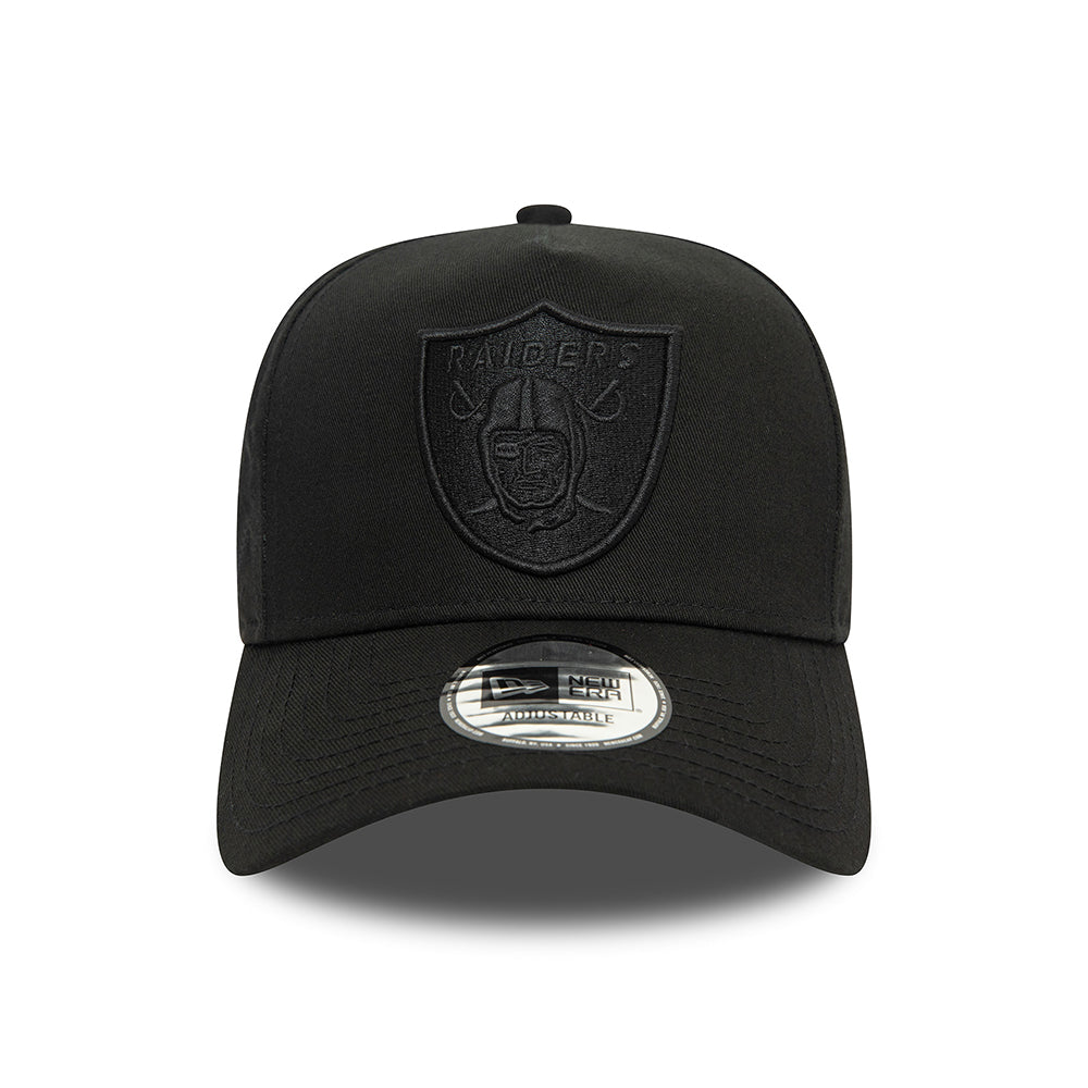 Gorra Snapback A-Frame NFL Monochrome Las Vegas Raiders de New Era - Negro sobre Negro