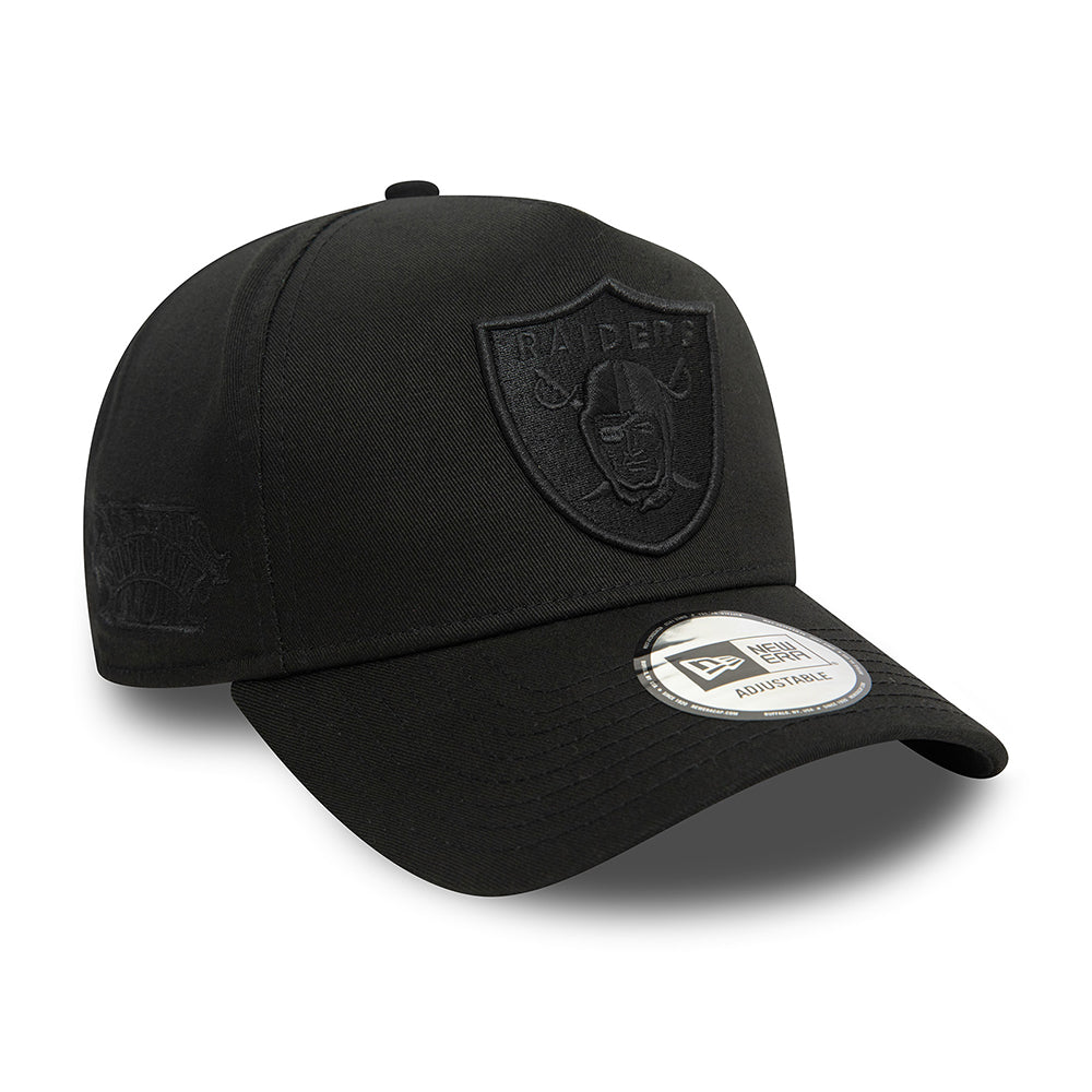 Gorra Snapback A-Frame NFL Monochrome Las Vegas Raiders de New Era - Negro sobre Negro