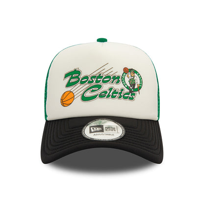 Gorra Trucker A-Frame NBA Graphic Boston Celtics de New Era - Blanco Roto-Negro-Verde