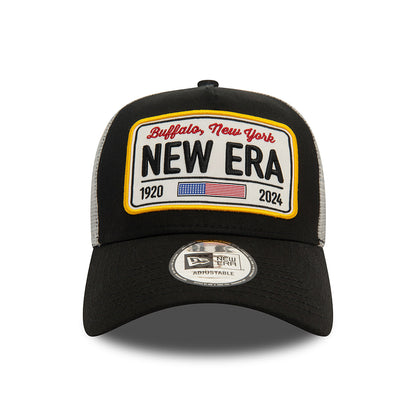 Gorra Trucker A-Frame License Plate de New Era - Negro-Gris