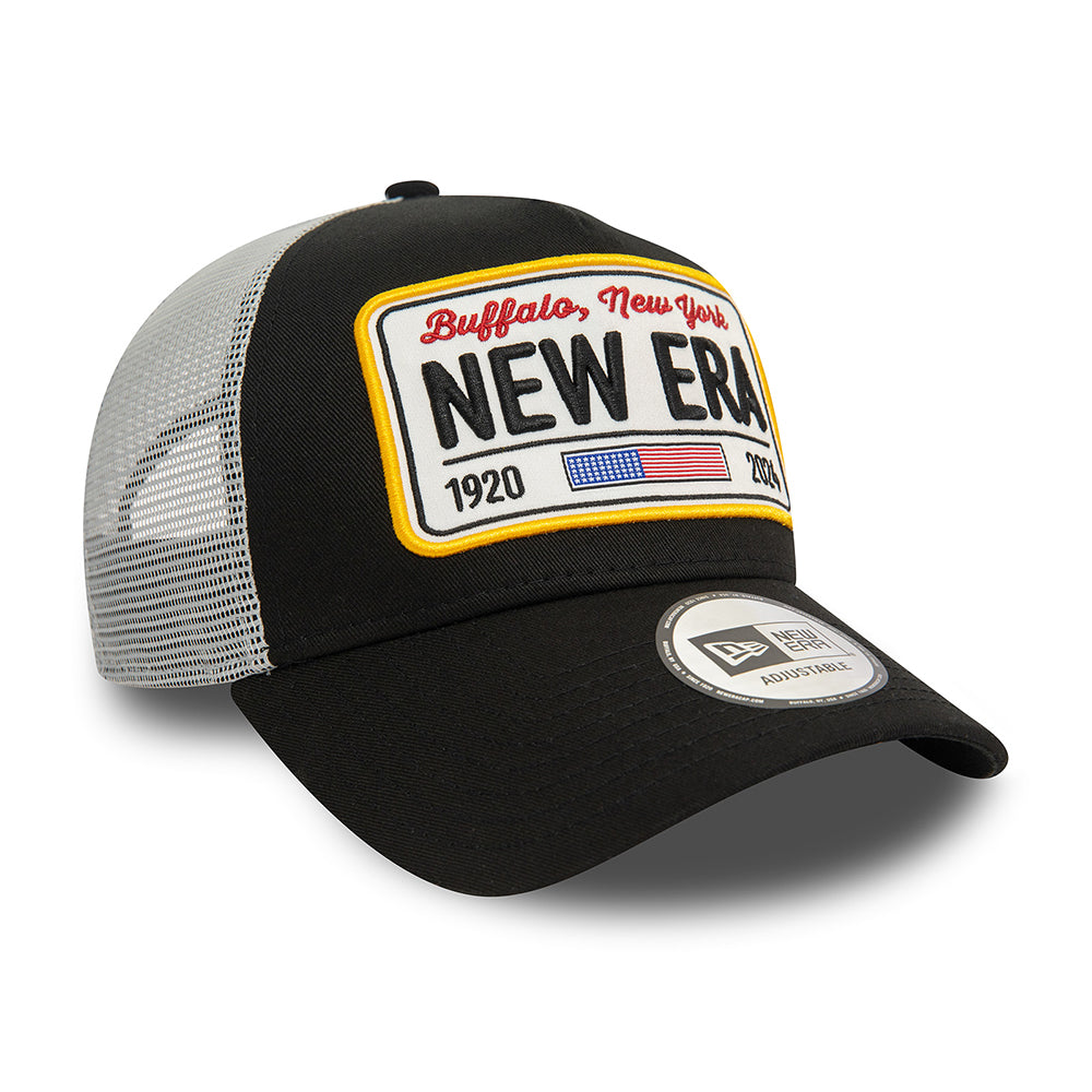 Gorra Trucker A-Frame License Plate de New Era - Negro-Gris