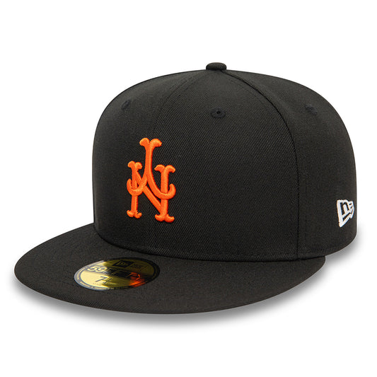 Gorra de béisbol 59FIFTY MLB Upside Down AOP New York Mets de New Era - Negro-Naranja