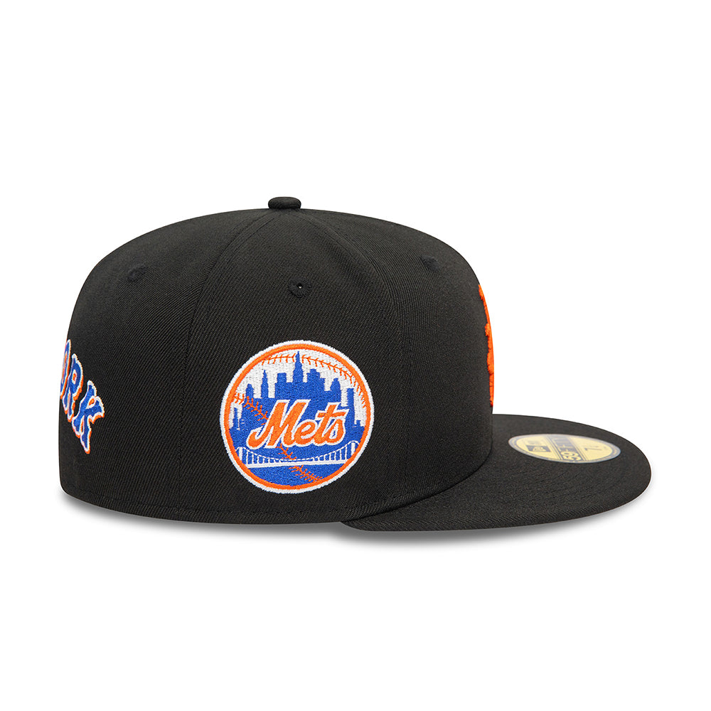 Gorra de béisbol 59FIFTY MLB Upside Down AOP New York Mets de New Era - Negro-Naranja