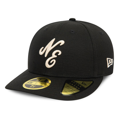 Gorra de béisbol 59FIFTY Perfil Bajo NE Heritage Script de New Era - Negro-Piedra