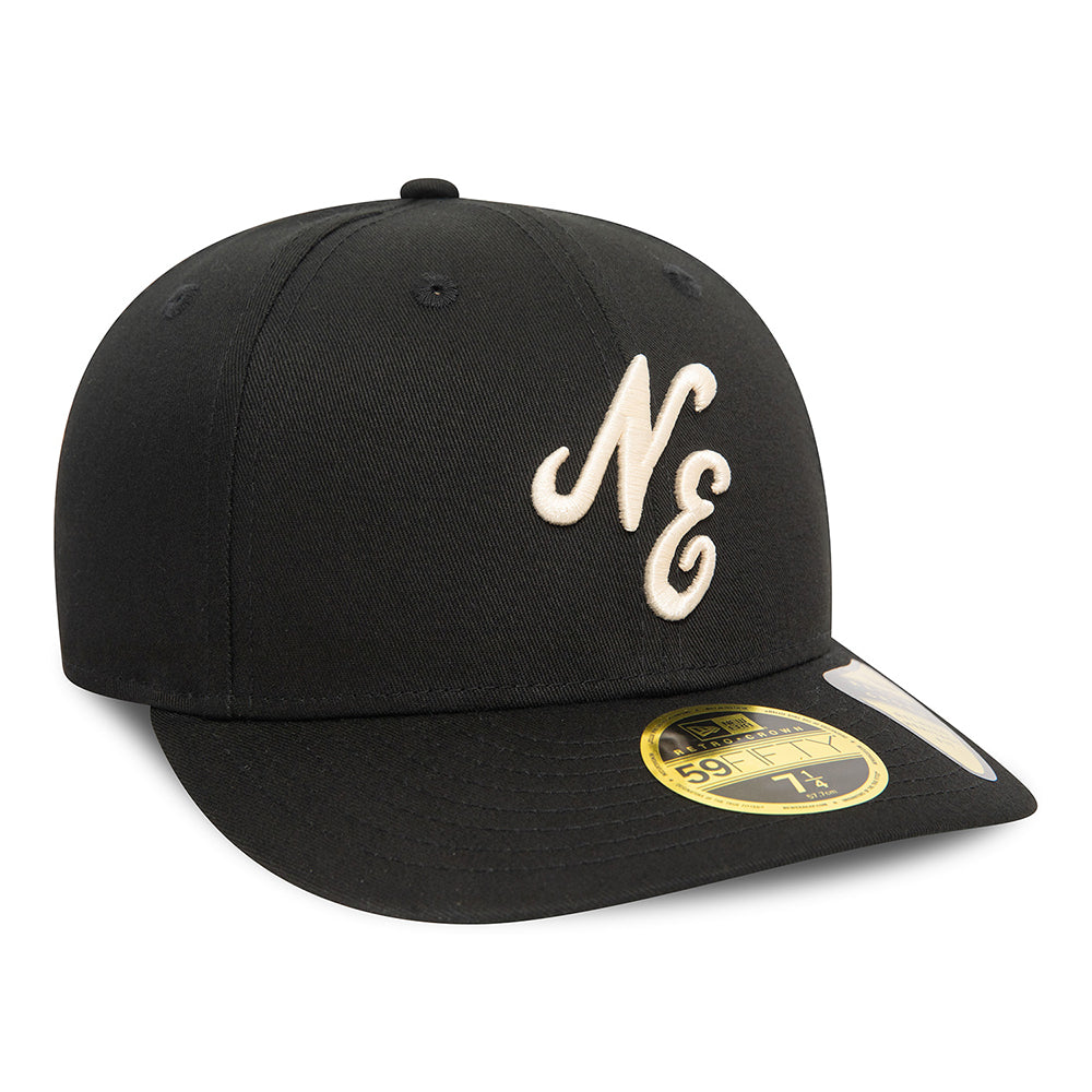 Gorra de béisbol 59FIFTY Perfil Bajo NE Heritage Script de New Era - Negro-Piedra