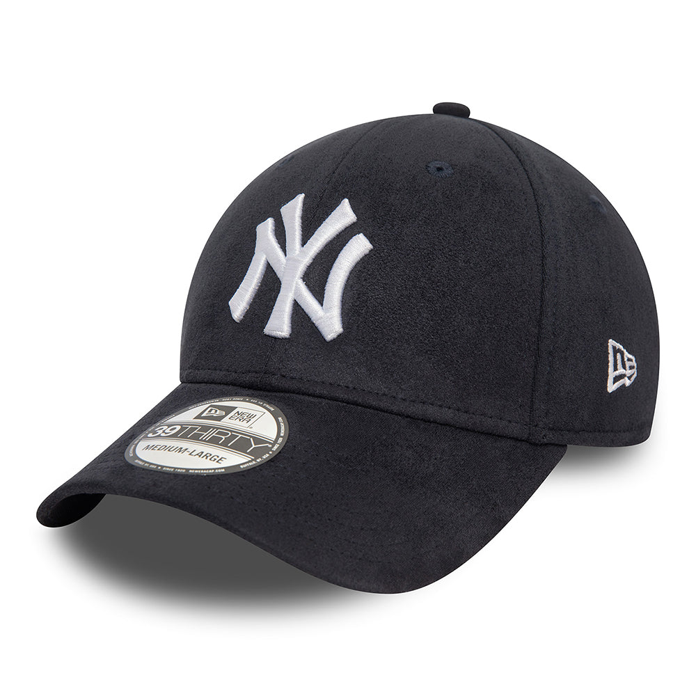 Gorra de béisbol 39THIRTY MLB Faux Suede New York Yankees de New Era - Azul Marino-Blanco