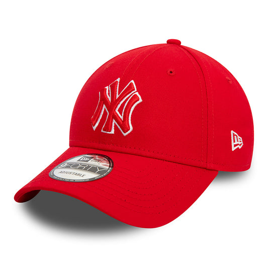 Gorra de béisbol 9FORTY MLB Team Outline New York Yankees de New Era - Escarlata-Blanco