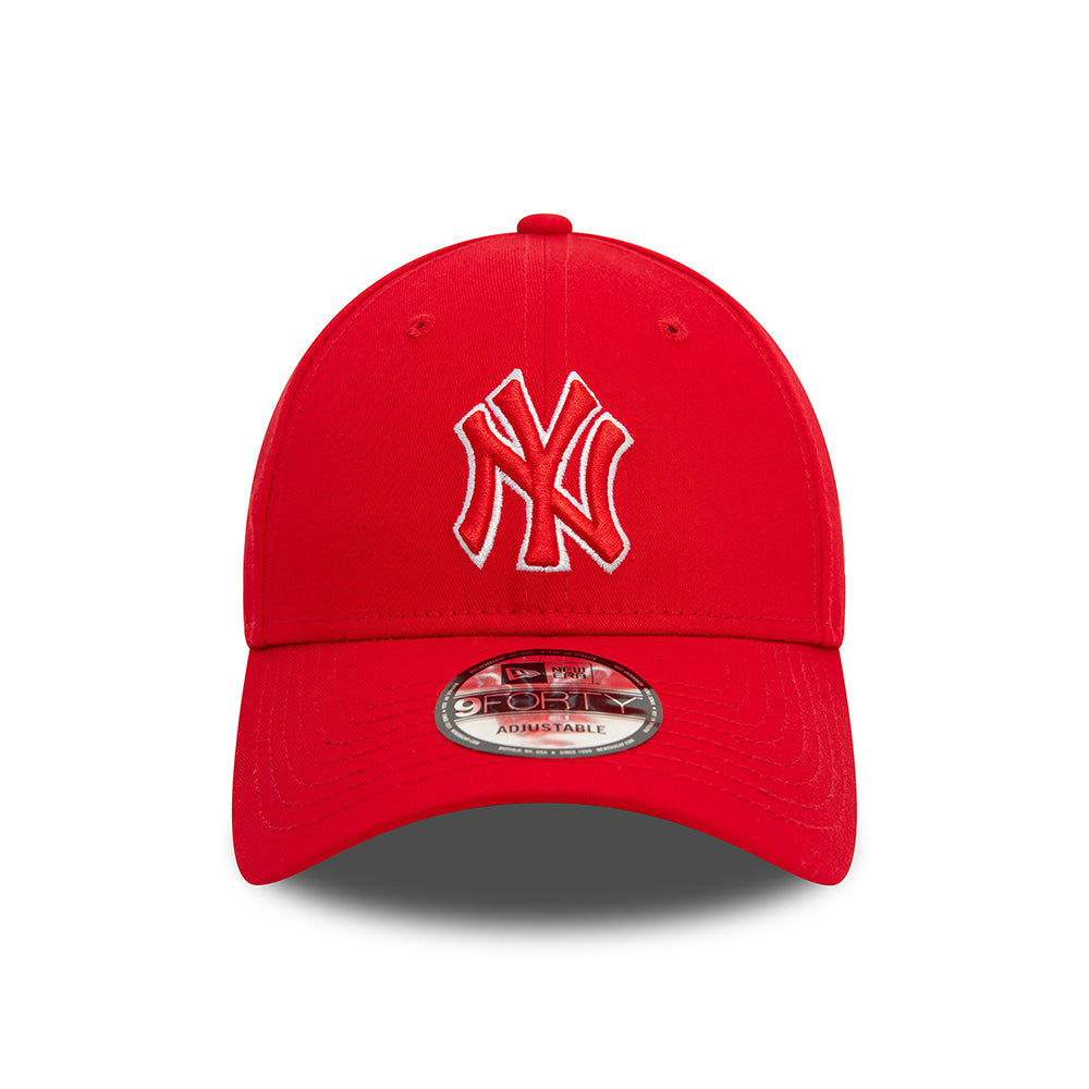 Gorra de béisbol 9FORTY MLB Team Outline New York Yankees de New Era - Escarlata-Blanco