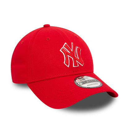 Gorra de béisbol 9FORTY MLB Team Outline New York Yankees de New Era - Escarlata-Blanco