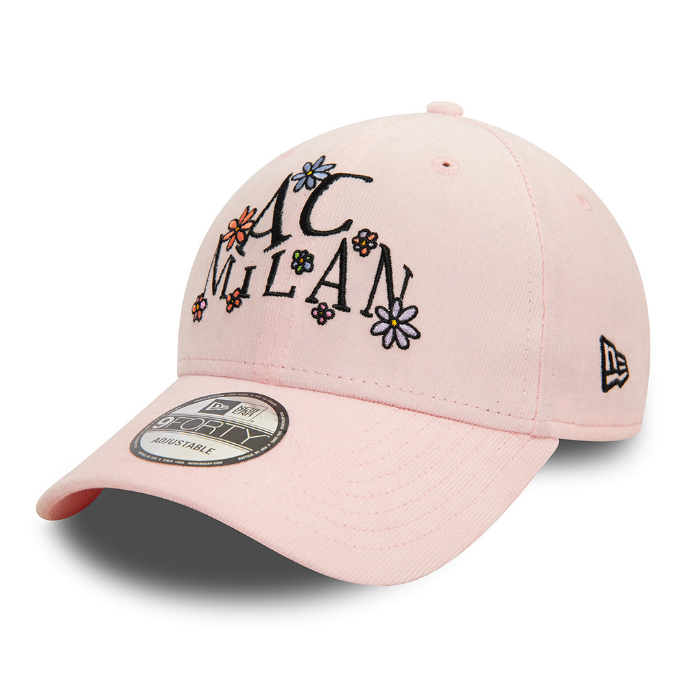 Gorra de béisbol 9FORTY Needle Cord Doodle AC Milan de New Era - Rosa