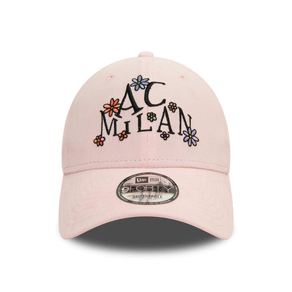 Gorra de béisbol 9FORTY Needle Cord Doodle AC Milan de New Era - Rosa