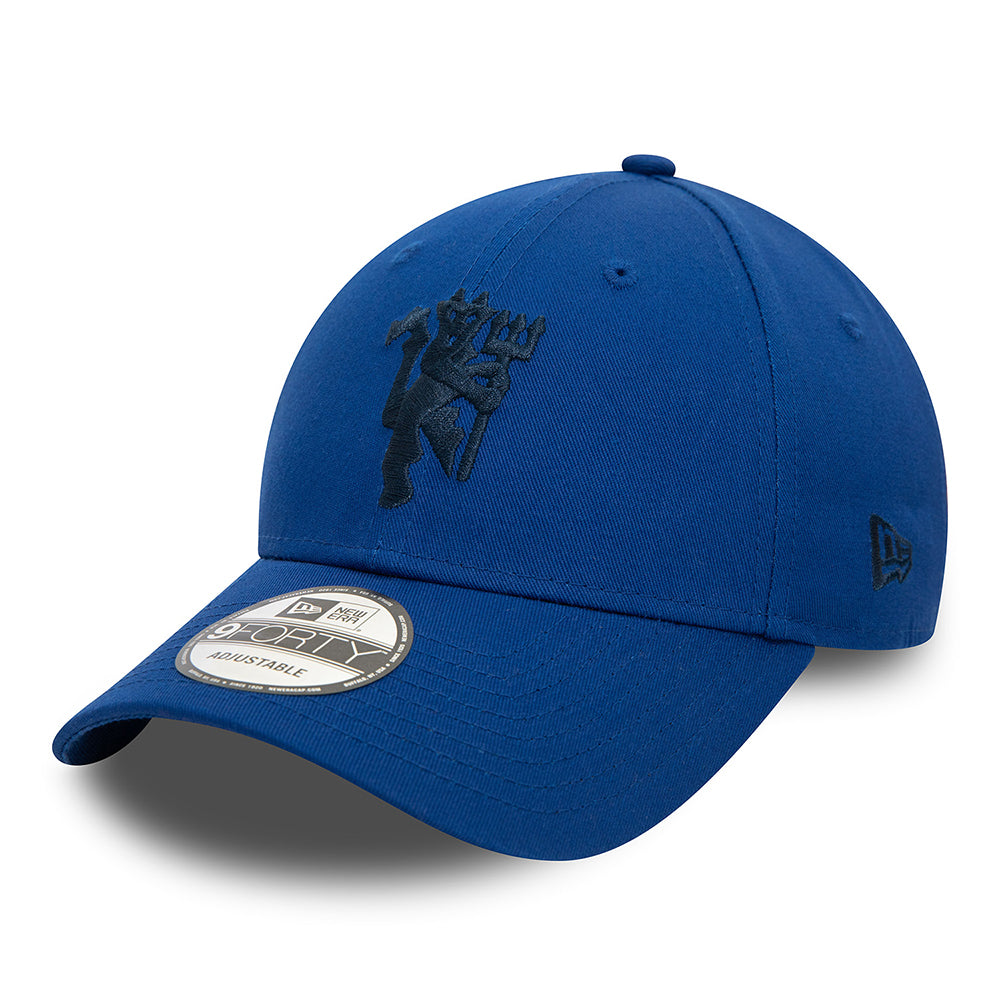 Gorra de béisbol 9FORTY Emblema del Diablo Manchester United FC de New Era - Azul Real