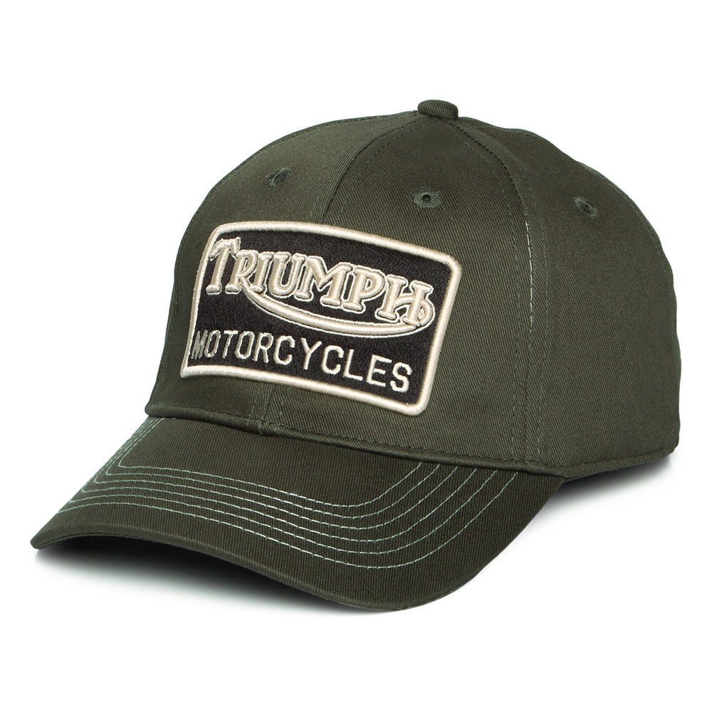 Gorra de béisbol Forecourt de algodón de Triumph Motorcycles - Oliva Oscuro