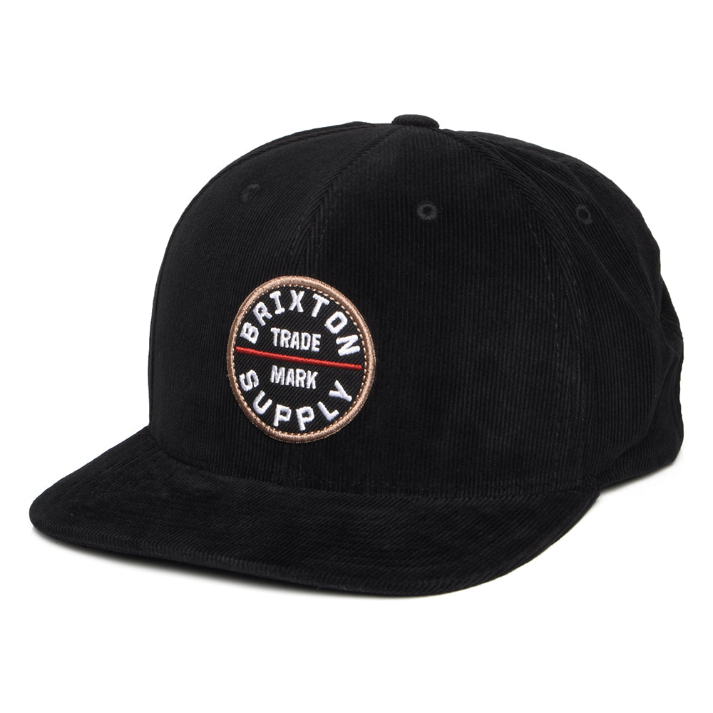 Gorra Snapback Oath III de pana de Brixton - Negro