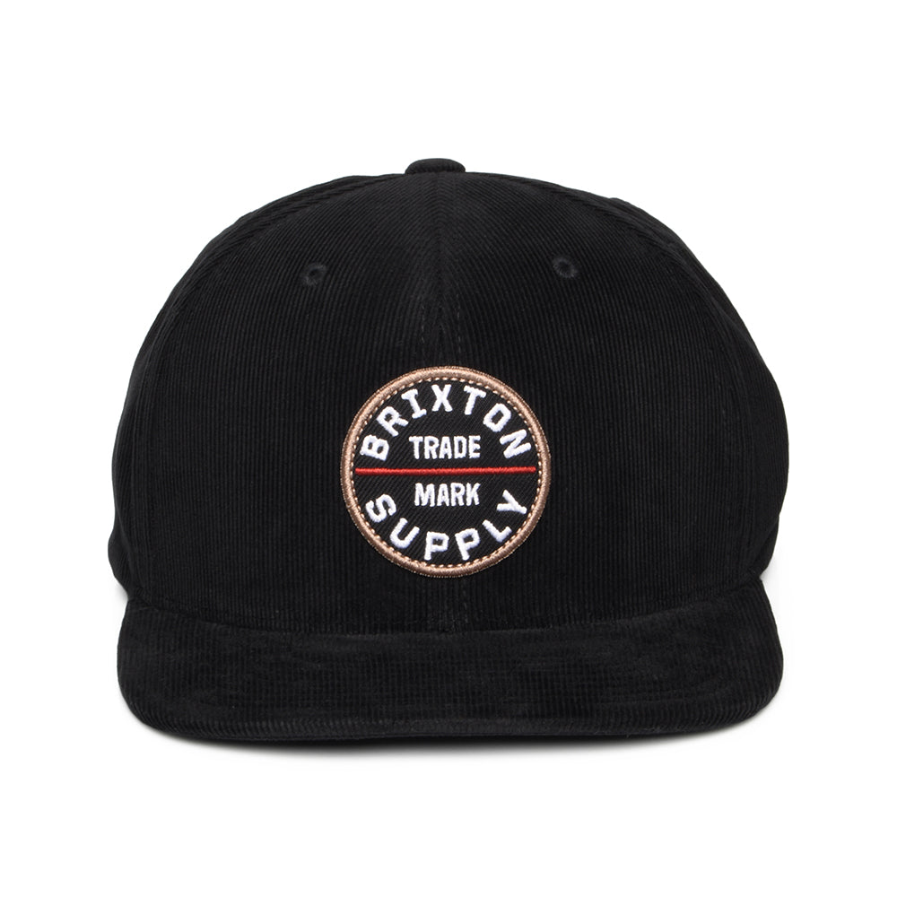 Gorra Snapback Oath III de pana de Brixton - Negro