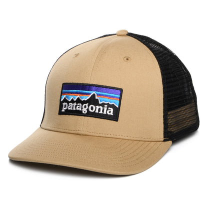 Gorra Trucker P-6 Logo de algodón orgánico de Patagonia - Marrón Claro-Negro