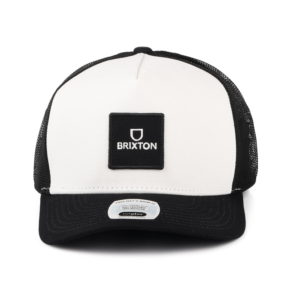 Gorra Trucker Alpha Block NetPlus MP de Brixton - Blanco Roto-Negro