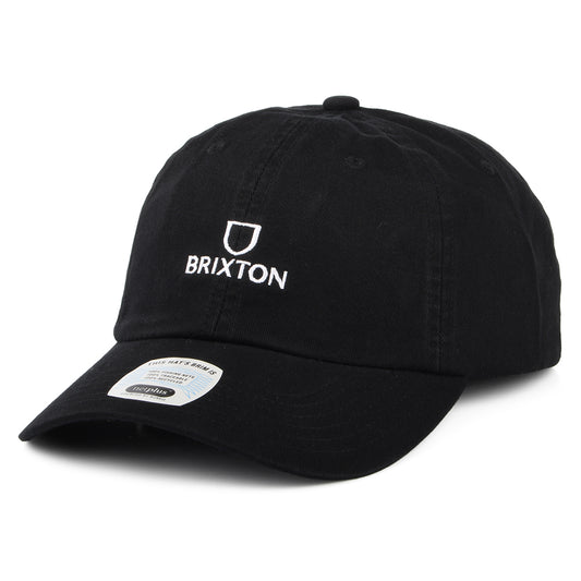 Gorra de béisbol Alpha NetPlus LP de algodón de Brixton - Negro-Blanco