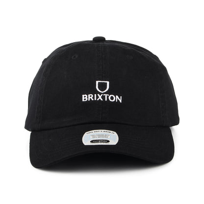 Gorra de béisbol Alpha NetPlus LP de algodón de Brixton - Negro-Blanco