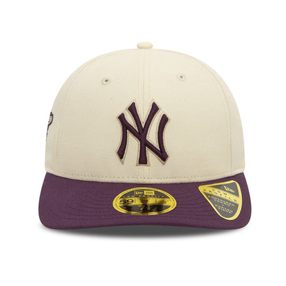 Gorra de béisbol 59FIFTY Perfil Bajo MLB Seasonal World Series New York Yankees de New Era - Crema Claro-Ciruela