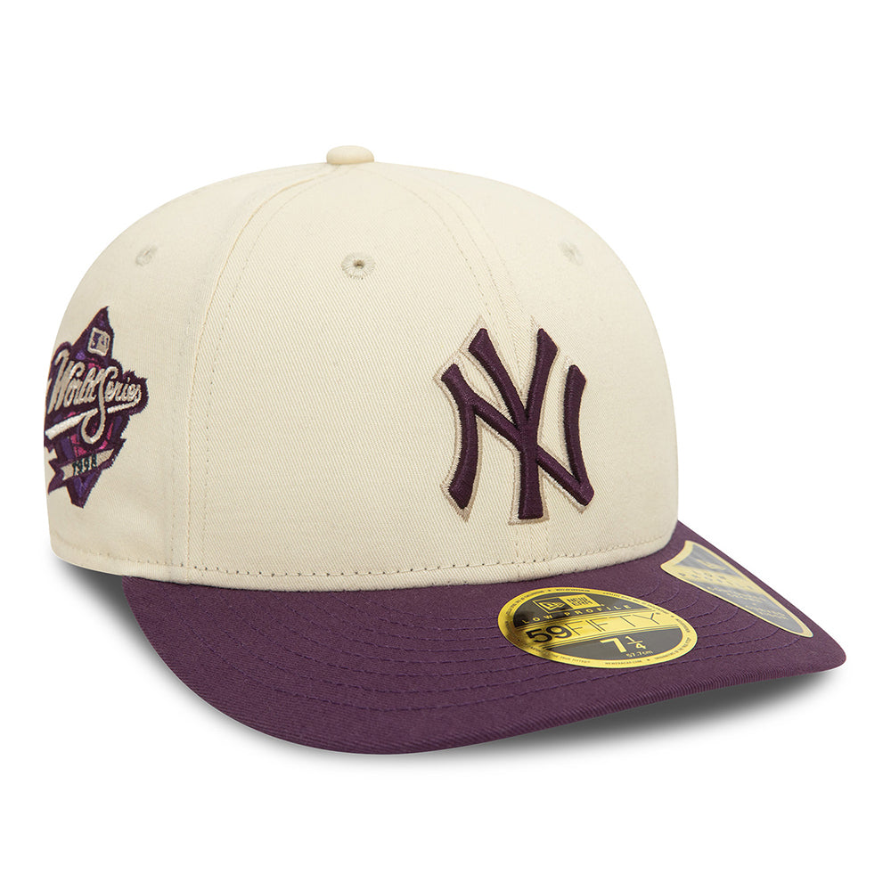 Gorra de béisbol 59FIFTY Perfil Bajo MLB Seasonal World Series New York Yankees de New Era - Crema Claro-Ciruela