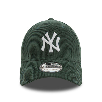 Gorra de béisbol 39THIRTY MLB Cord New York Yankees de New Era - Verde Oscuro-Blanco