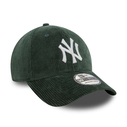 Gorra de béisbol 39THIRTY MLB Cord New York Yankees de New Era - Verde Oscuro-Blanco