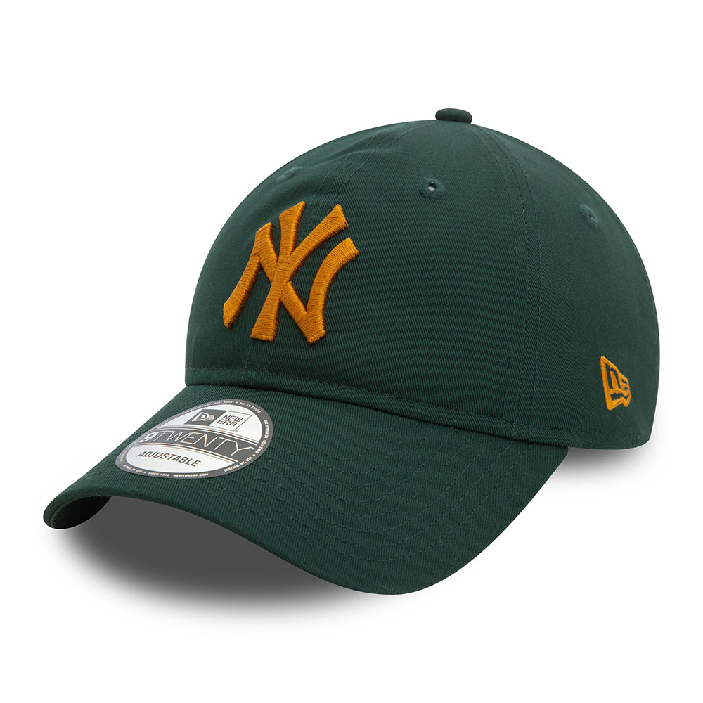 Gorra de béisbol 9TWENTY MLB League Casual de los New York Yankees de New Era - Verde Oscuro-Ámbar