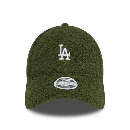 Gorra de béisbol 9FORTY MLB Borg L.A. Dodgers para mujeres de New Era - Oliva-Blanco