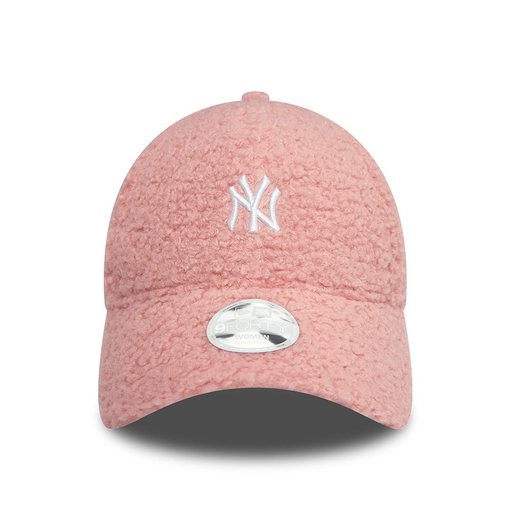 Gorra de béisbol 9FORTY MLB Borg New York Yankees para mujeres de New Era - Rubor-Blanco