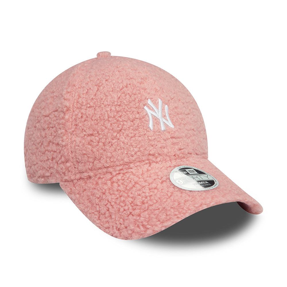 Gorra de béisbol 9FORTY MLB Borg New York Yankees para mujeres de New Era - Rubor-Blanco