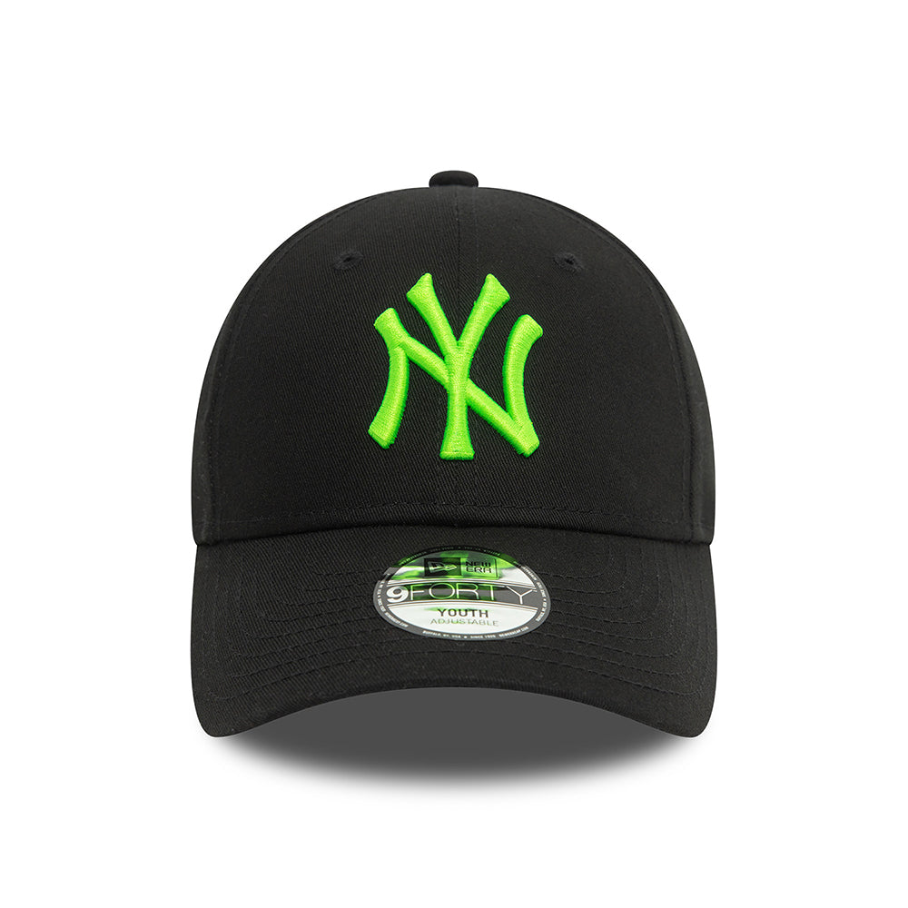 Gorra de béisbol niños 9FORTY - MLB Neon New York Yankees de New Era - Negro-Verde Neon