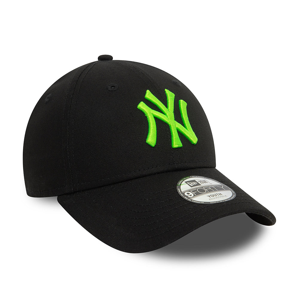 Gorra de béisbol niños 9FORTY - MLB Neon New York Yankees de New Era - Negro-Verde Neon