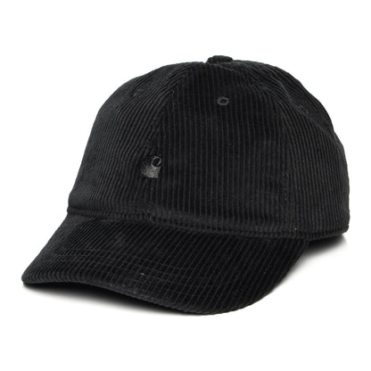 Gorra de béisbol Harlem de pana Wale de Carhartt WIP - Negro sobre Negro