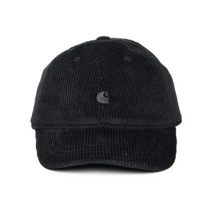 Gorra de béisbol Harlem de pana Wale de Carhartt WIP - Negro sobre Negro