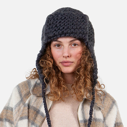 Gorro Aviador Brubru tejido a mano de Barts - Antracita