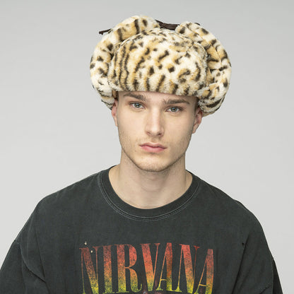 Gorro Aviador de piel sintética de Kangol - Leopardo de las Nieves