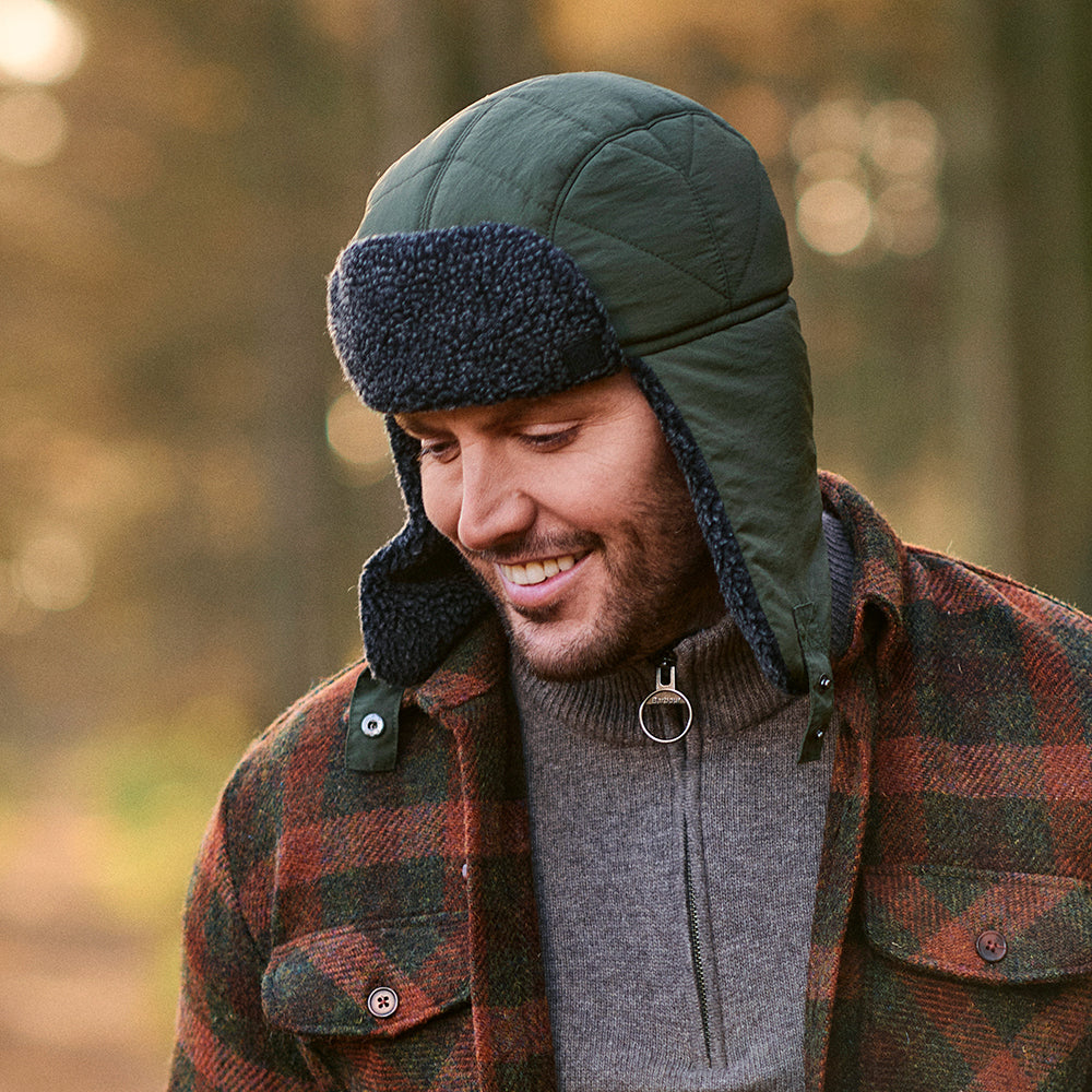 Gorro Aviador Snowdon Impermeable de Failsworth - Verde Oliva