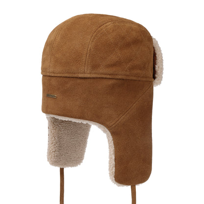 Gorro Aviador de cuero de Stetson - Coñac