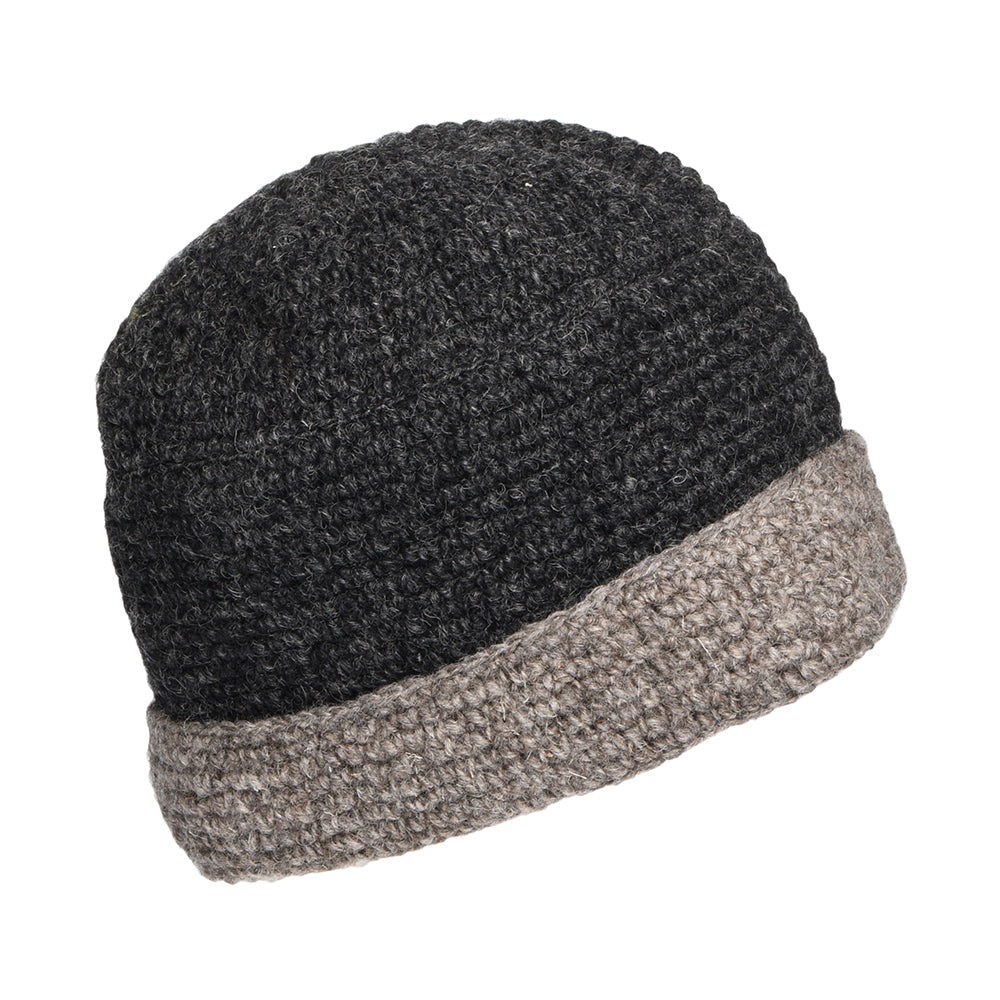 Gorro Beanie Turn up Crochet de Kusan - Antracita