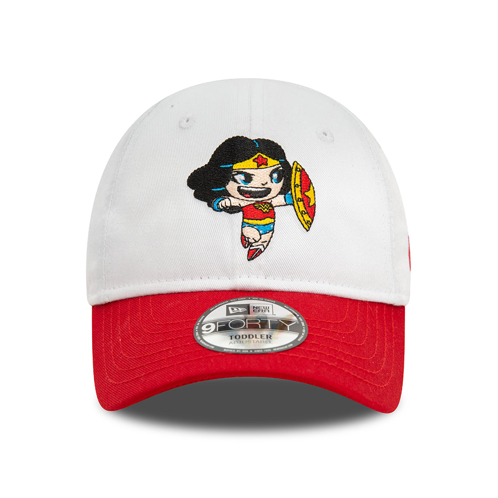 Gorra de béisbol niños 9FORTY DC Comics Hero Wonder Woman de New Era - Blanco-Escarlata