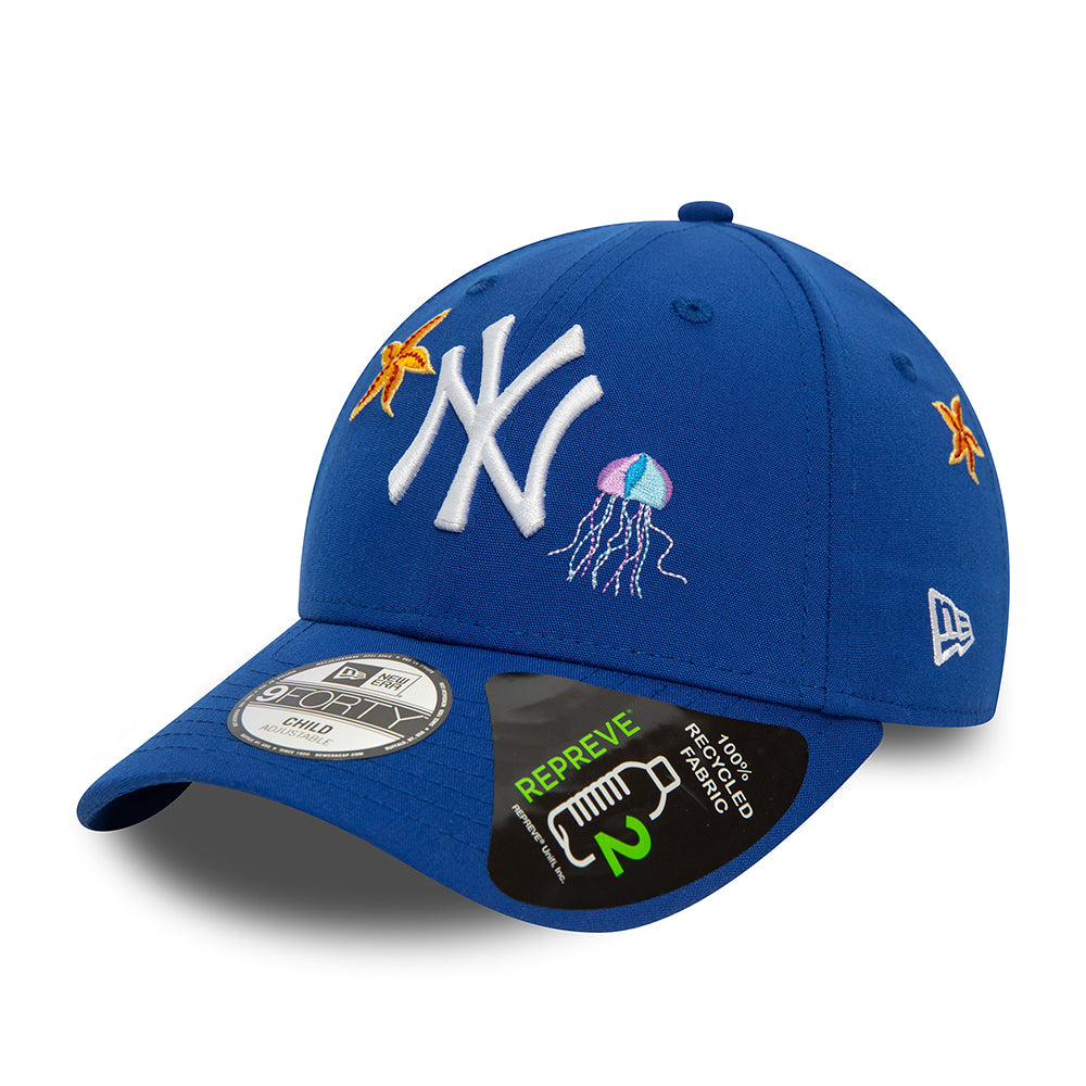 Gorra de béisbol niños 9FORTY MLB Icon Repreve New York Yankees de New Era - Azul-Blanco