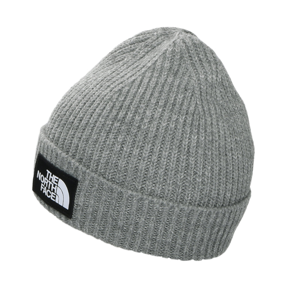 Gorro Beanie niños TNF Box Logo con vuelta de The North Face - Gris Medio