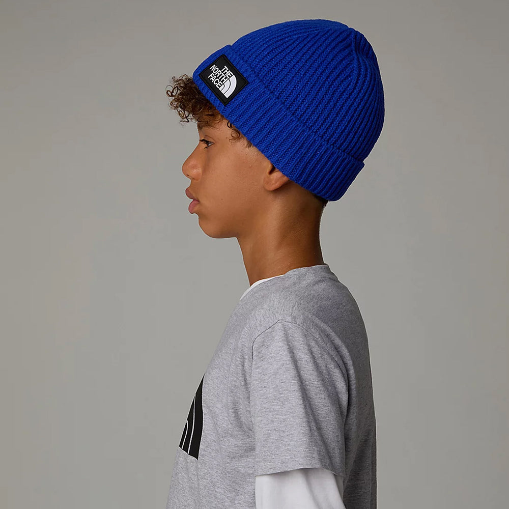 Gorro Beanie niños TNF Box Logo con vuelta de The North Face - Azul Real