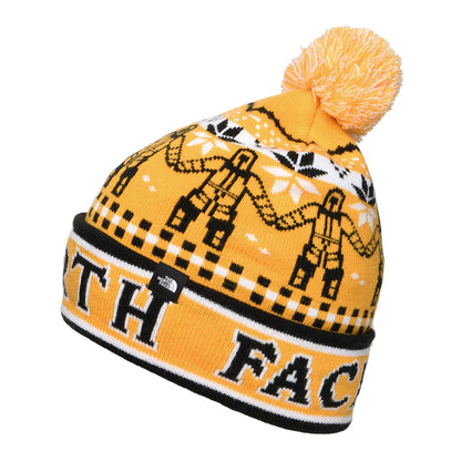 Gorro con pompón niños Ski Tuke de The North Face - Amarillo-Negro