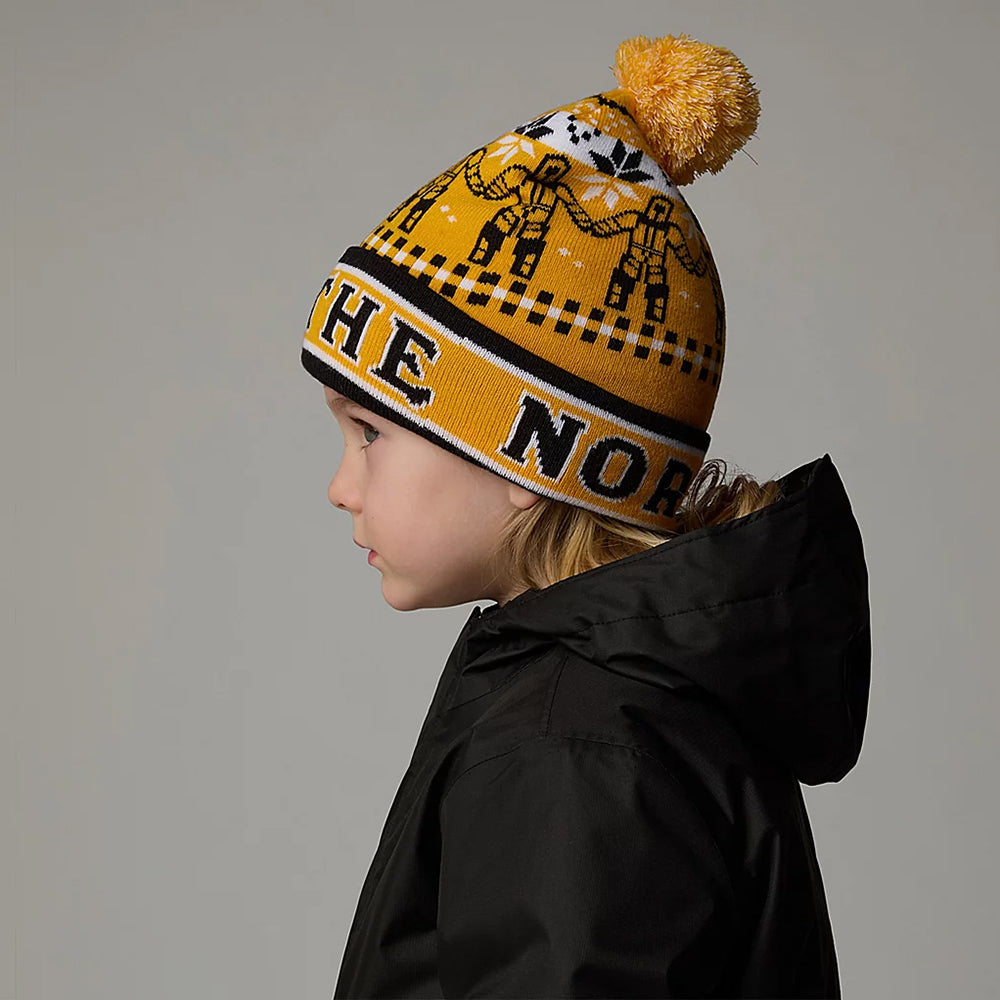 Gorro con pompón niños Ski Tuke de The North Face - Amarillo-Negro