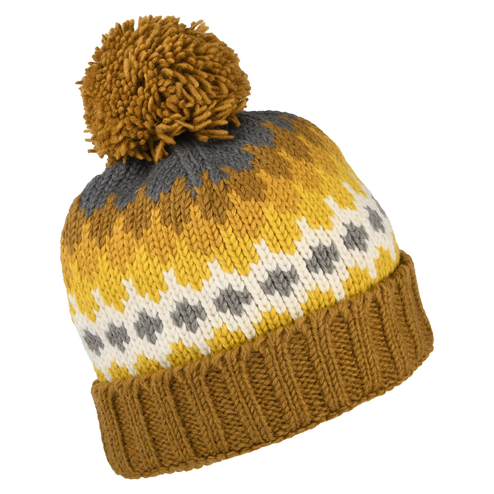 Gorro con pompón con vuelta de Kusan - Mostaza