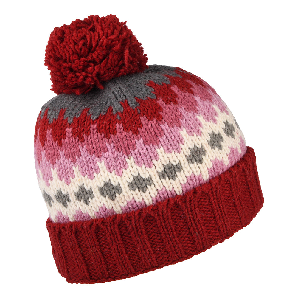 Gorro con pompón con vuelta de Kusan - Rojo