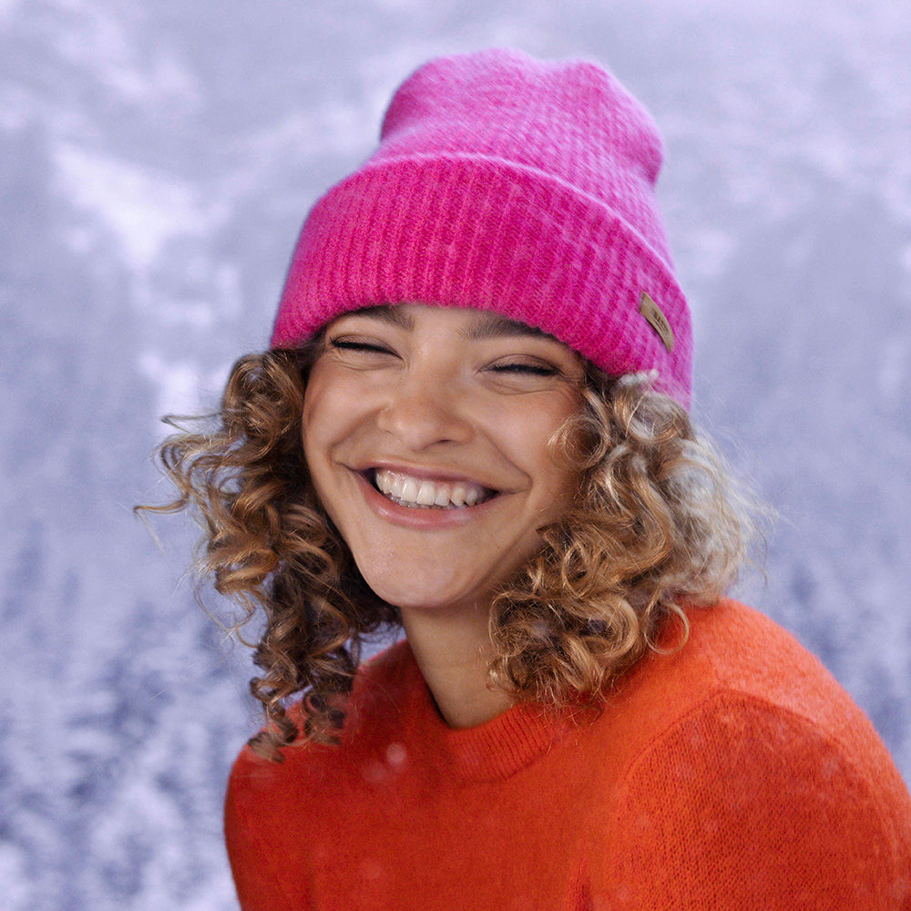 Gorro Beanie Witzia con vuelta de Barts - Rosa Eléctrico