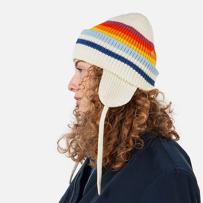 Gorro Beanie Falcony con orejeras de Barts - Crema-Multi